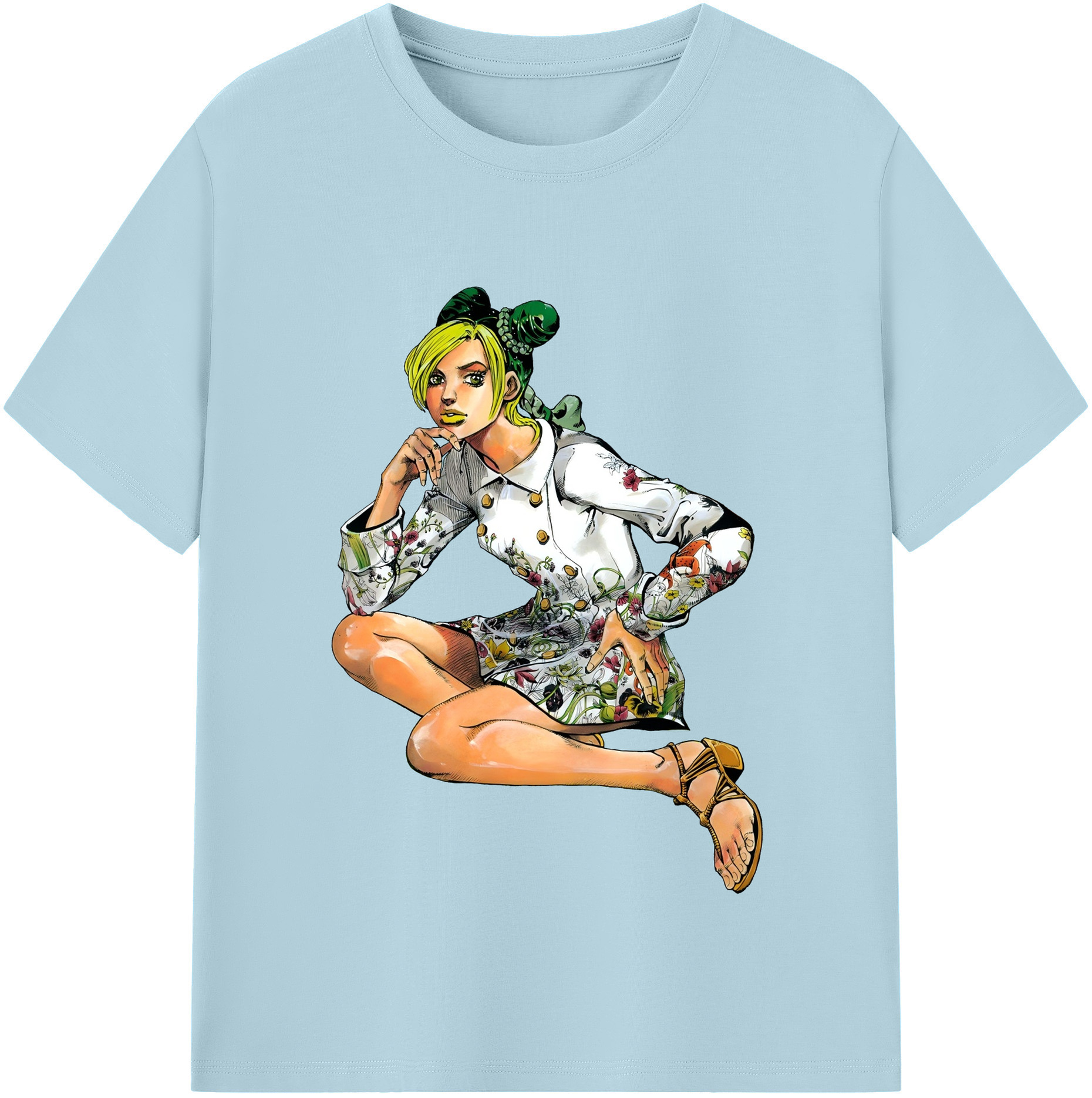 （画像用） "ジョジョの奇妙な冒険 くうじょう ジョリーン JoJo's Bizarre Adventure Jolyne Cujoh " 綿100％半袖Tシャツ（フロントプリント）